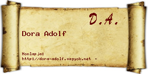 Dora Adolf névjegykártya